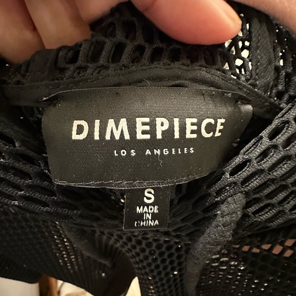 DIMEPIECE WOMEN DIMEPIECE SEAL MESH PONCHO JACKET (BLACK) - Picture 5 of 5